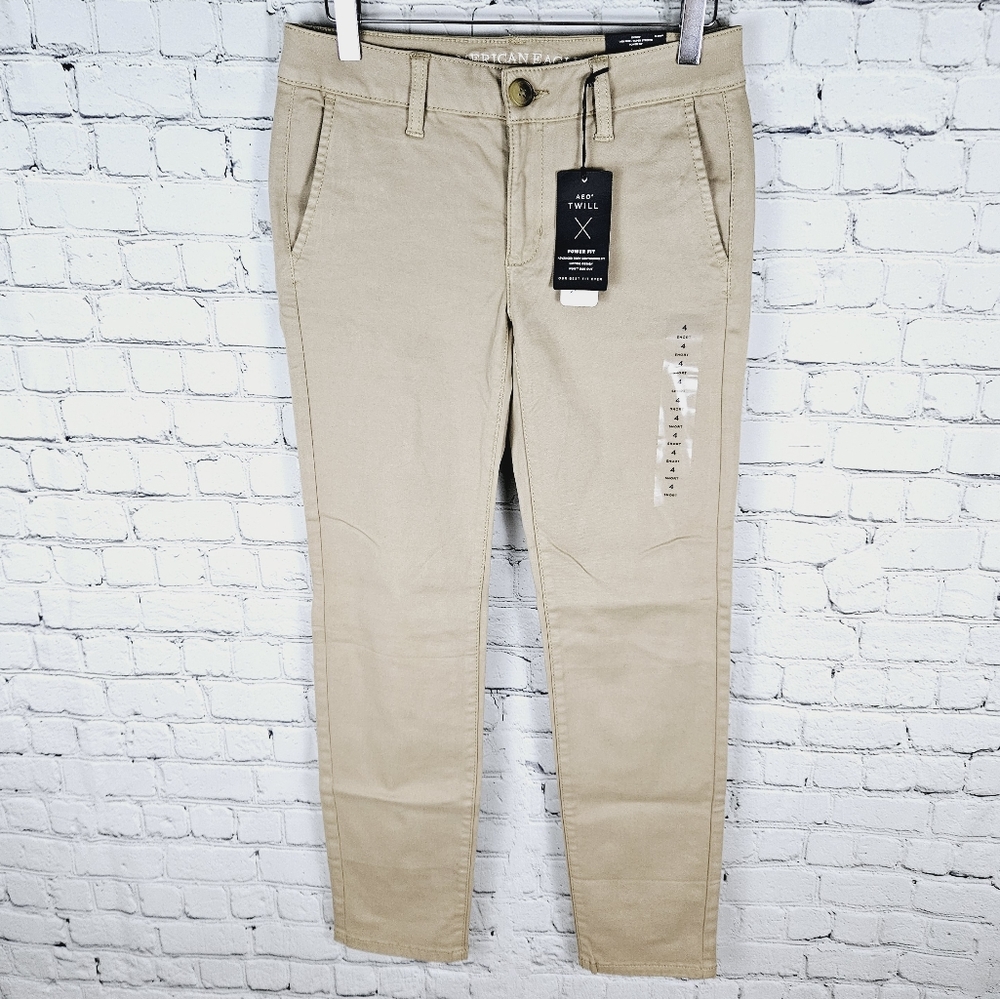 AMERICAN EAGLE | power fit super skinny stretch low rise twill pants
